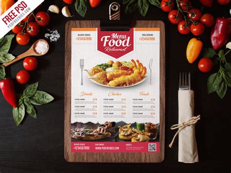 Simple Restaurant Food Menu Flyer Template PSD PSDFreebies