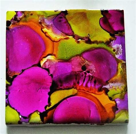 How To Alcohol Ink Coasters Make Alcohol Ink Tile Art Projects