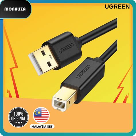 Ugreen USB 2 0 AM To BM Printer Cable 2 Meter Black Shopee Malaysia