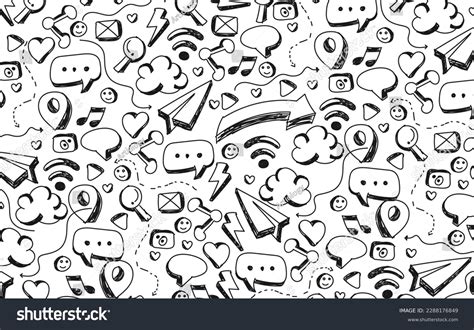 Hand Drawn Social Media Icons Royalty Free Stock Vector