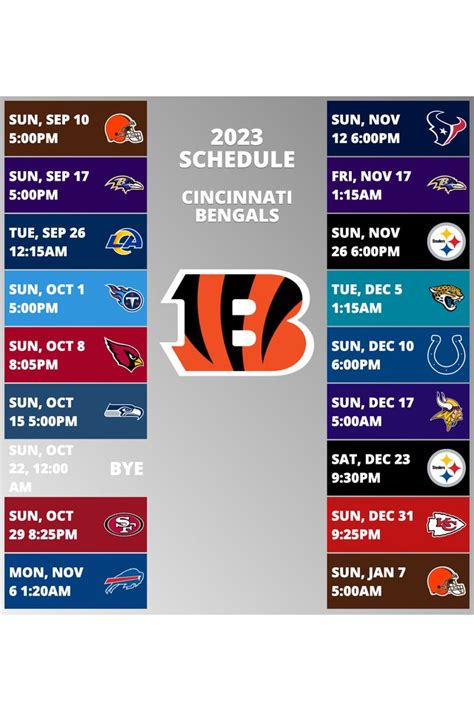 Bengals 2025 To 2025 Schedule Marga Salaidh