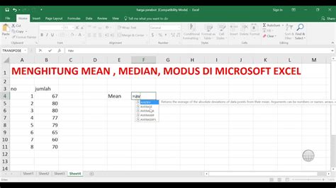 Yuk Cek Cara Mencari Mean Median Dan Modus Di Excel Terlengkap