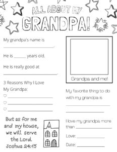 All About My Dad Papa Grandpa Free Printable Out Upon The Waters