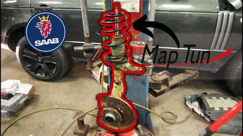 Saab Ng How To Replace A Broken Front Coil Spring Youtube