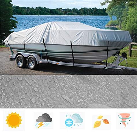 Northcaptain 100 Waterproof Boat Cover600d Marine Grade Polyester Trailerable Boat Coverfit V