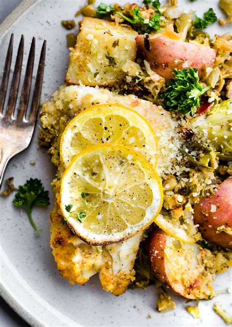 Honey Mustard Baked Fish And Vegetables One Pan Meal