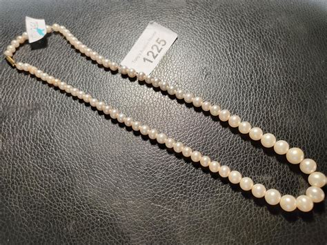 Fabulous Vintage Ct Gold Pearl Necklace By Ciro G