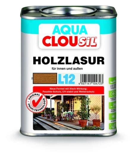 Clou Holzlasur Aqua Clousil wasserverdünnbar L12 nussbaum Schützt Holz