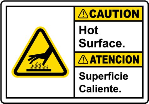 Bilingual Caution Hot Surface Label Claim Your 10 Discount