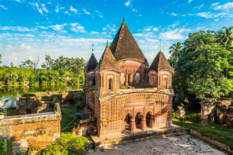 View At The Pancharatna Gobinda Mandir Temple In Puthia Bangladesh