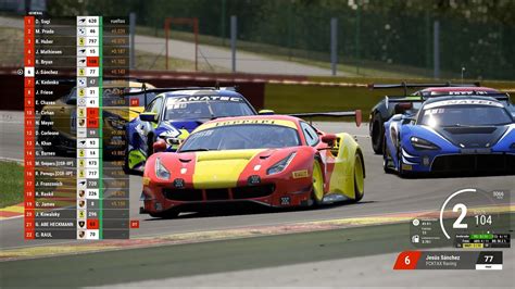 Acc Spa Francorchamps Ferrari 488 Evo Gt3 Online Youtube