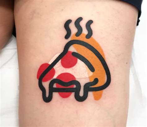 A Woman S Thigh With A Piece Of Pizza On It