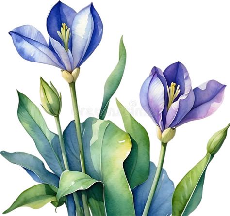 Watercolor Painting Of A Water Hyacinth Eichhornia Crassipes Flower