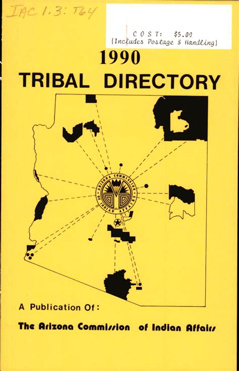 1990 Tribal Directory Of The 21 Federally Recognized Indian Tribes Of