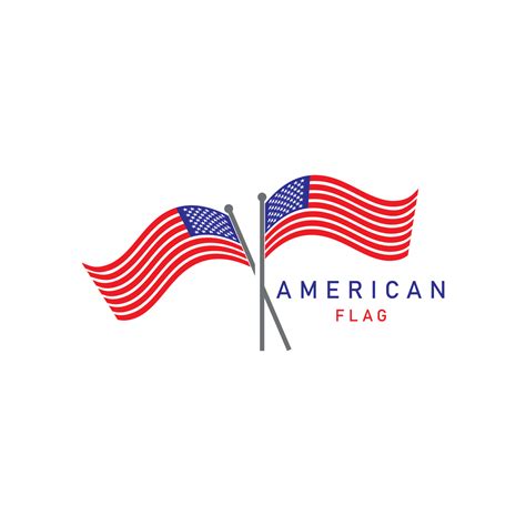 American flag logo design elements vector icons 13080044 Vector Art at Vecteezy