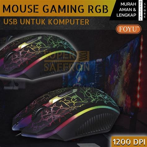 Jual Mouse Pc Gaming Usb Komputer Laptop Led Rgb Foyu Lighting Di Lapak