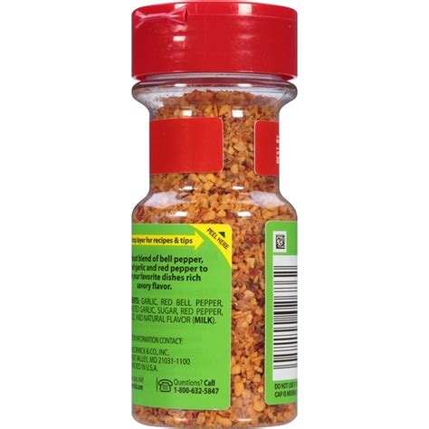 Mccormick Natural Roasted Garlic And Bell Pepper Seasoning 237 Oz