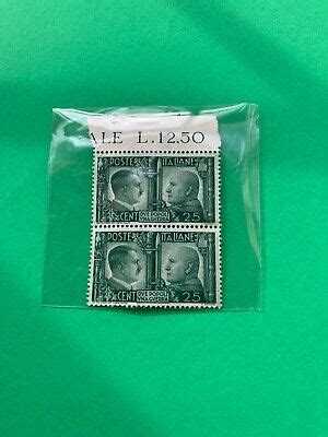 Rare Germany Italy Axis Ww Mussolini And Hitler Block Of Stamps