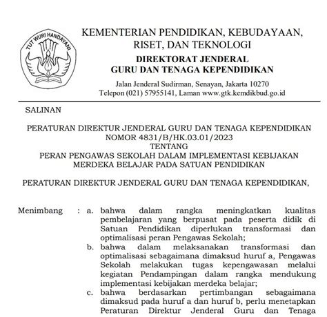 Peran Pengawas Sekolah Dalam Implementasi Kebijakan Merdeka Belajar