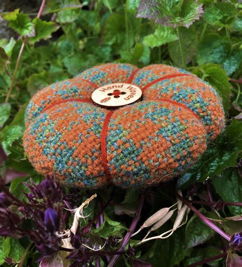 Handmade Pin Cushion With Handwoven Shetland Wool Fabric Etsy