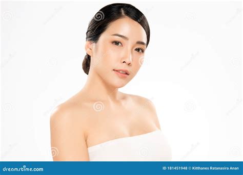 Beautiful Young Asian Woman With Clean Fresh Skin Face Care Facial