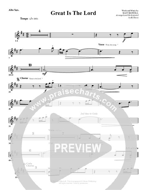 Great Is The Lord Alto Sax Sheet Music Pdf G3 Worship Praisecharts