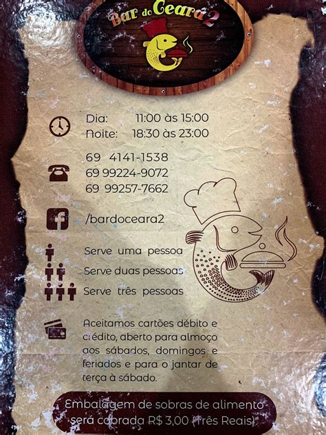 Menu Em Bar Do Cear Porto Velho