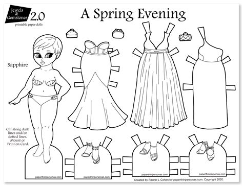 A Curvy Paper Doll And Her Spring Time Evening Gowns To Print