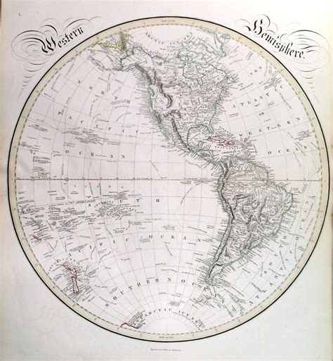 WESTERN HEMISPHERE And EASTERN HEMISPHERE Double Hemisphere World Map