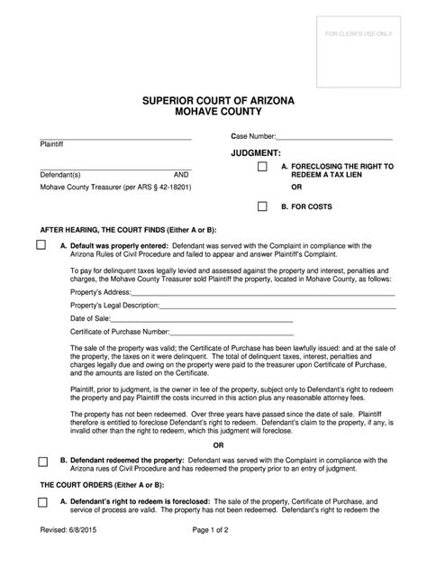 Fillable Online Name Of Person Filing Mohave County Courts Fax Email