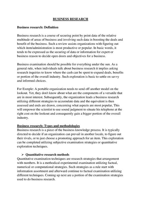 Business Research Business Research Business Research Definition
