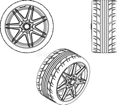 3d Illustration Car Wheel Stock Illustration Illustration Of Shiny