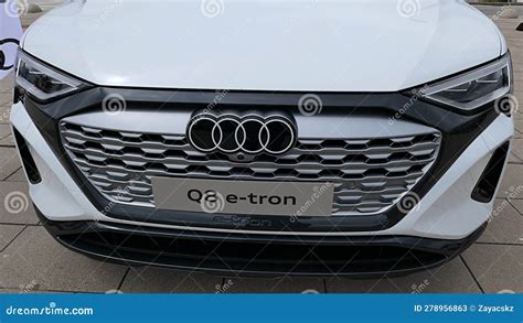 Front Mask Of Modern Luxurious German Battery Electric Mid Sized Suv