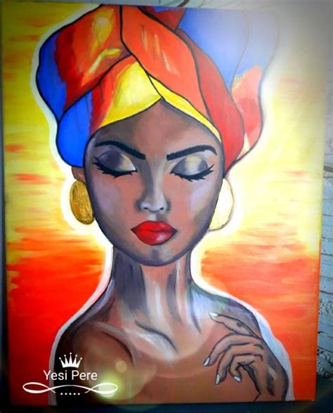 Africana pintada por mi sobre bastidor de tela con acrílicos Arte de