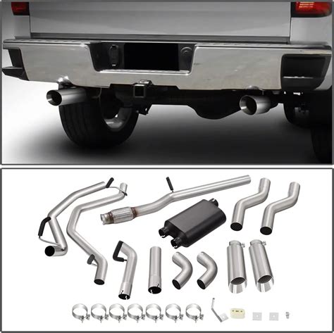 Sierra 1500 Dual Exhaust System With Polished Tips Rear Exit 14 18 5