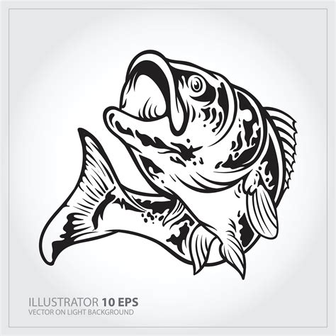 Largemouth Bass Clip Art Black And White