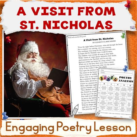 A Visit From St Nicholas Poem Twas The Night Before Christmas Poetry Lesson Made By Teachers