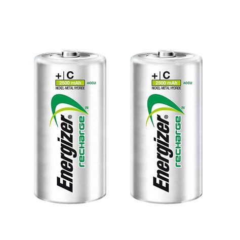 Energizer Accu Rechargeable C Cell Nimh Batteries 2500mah 2 Pack Ebay