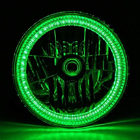 7 SMD Green LED Halo Headlights 6K 6000K HID Light Kit Fits 76 15 Jeep