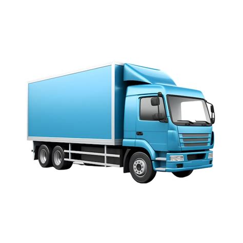 Premium Ai Image Blue Cargo Truck Isolated On White