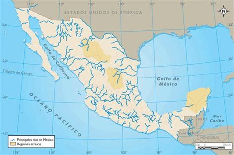 Mapa De Mexico Con Rios