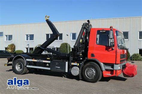 DAF AE75 Kran Hiab 090 2 Seilwinde Wenig KM Hook Lift Truck For Sale