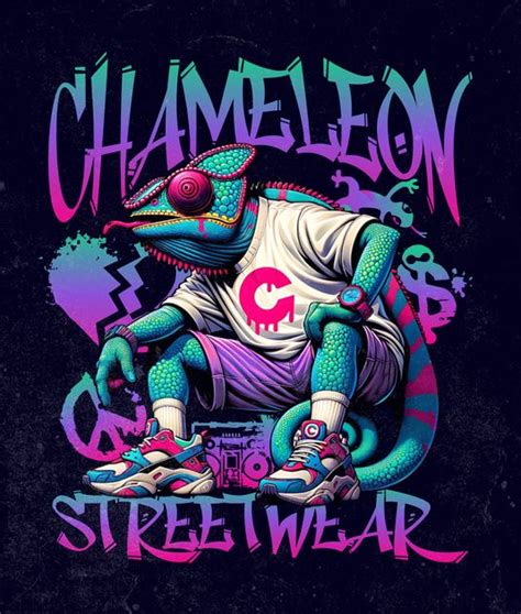 Chameleon Streetwear Urban Lizard Hip-Hop Design Template — Customize ...