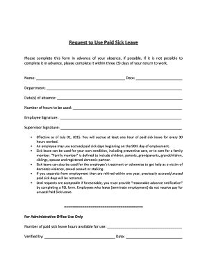 Fillable Online Paid Sick Leave Request Form Usataxsoftware Fax