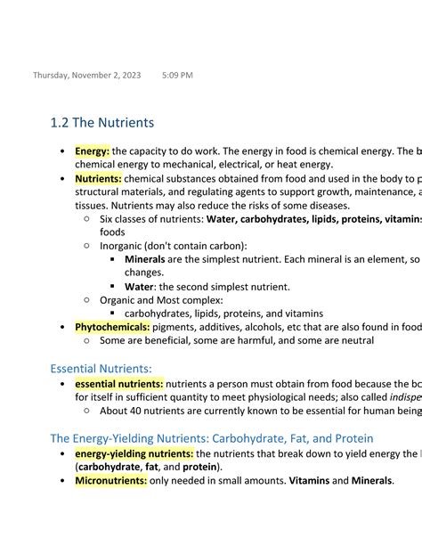 Understanding Nutrition Chapter Outline The Nutrients Energy