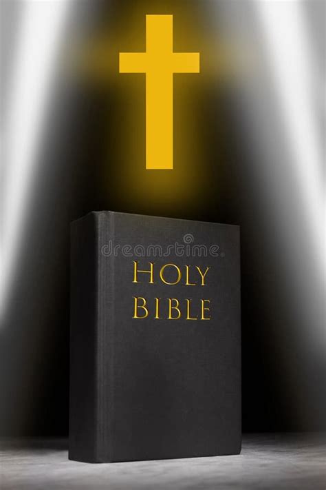 Holy Bible Book Rest On A Marble Table With Copy Space For Your Text