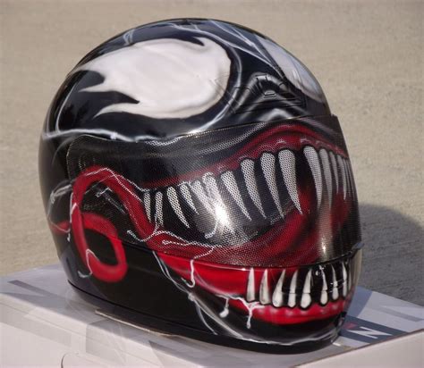 Details About Venom Custom Airbrush Painted Motorcycle Helmet