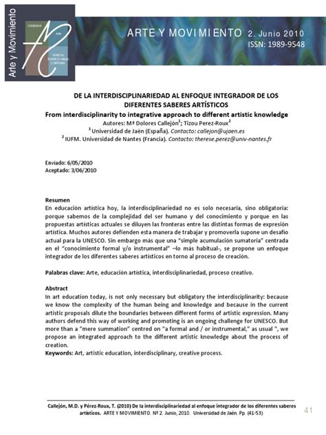 PDF De La Interdisciplinariedad Al Enfoque Integrador De Los