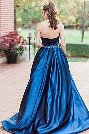 A Linie Neuere Nackenband Sweep Train Prinzessin Ballkleid Aus Satin