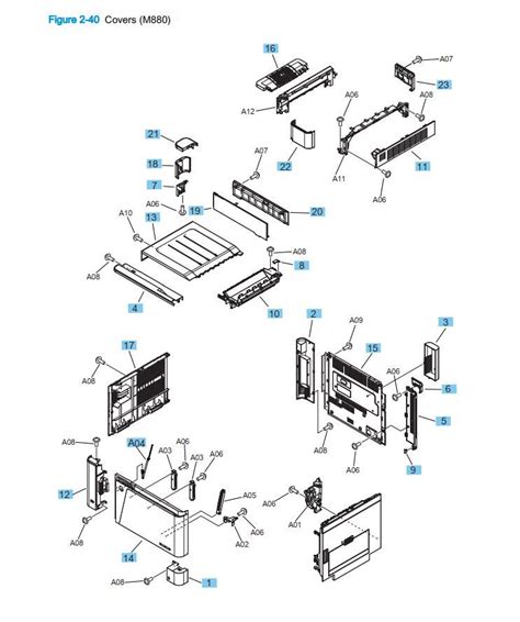 Hp M855 M880 Laser Printer Part Diagrams